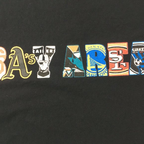 #A Fruit of the Loom Bay Area Black Tee Shirt Men's Size XL Heavy Cotton Regular - Picture 5 of 8